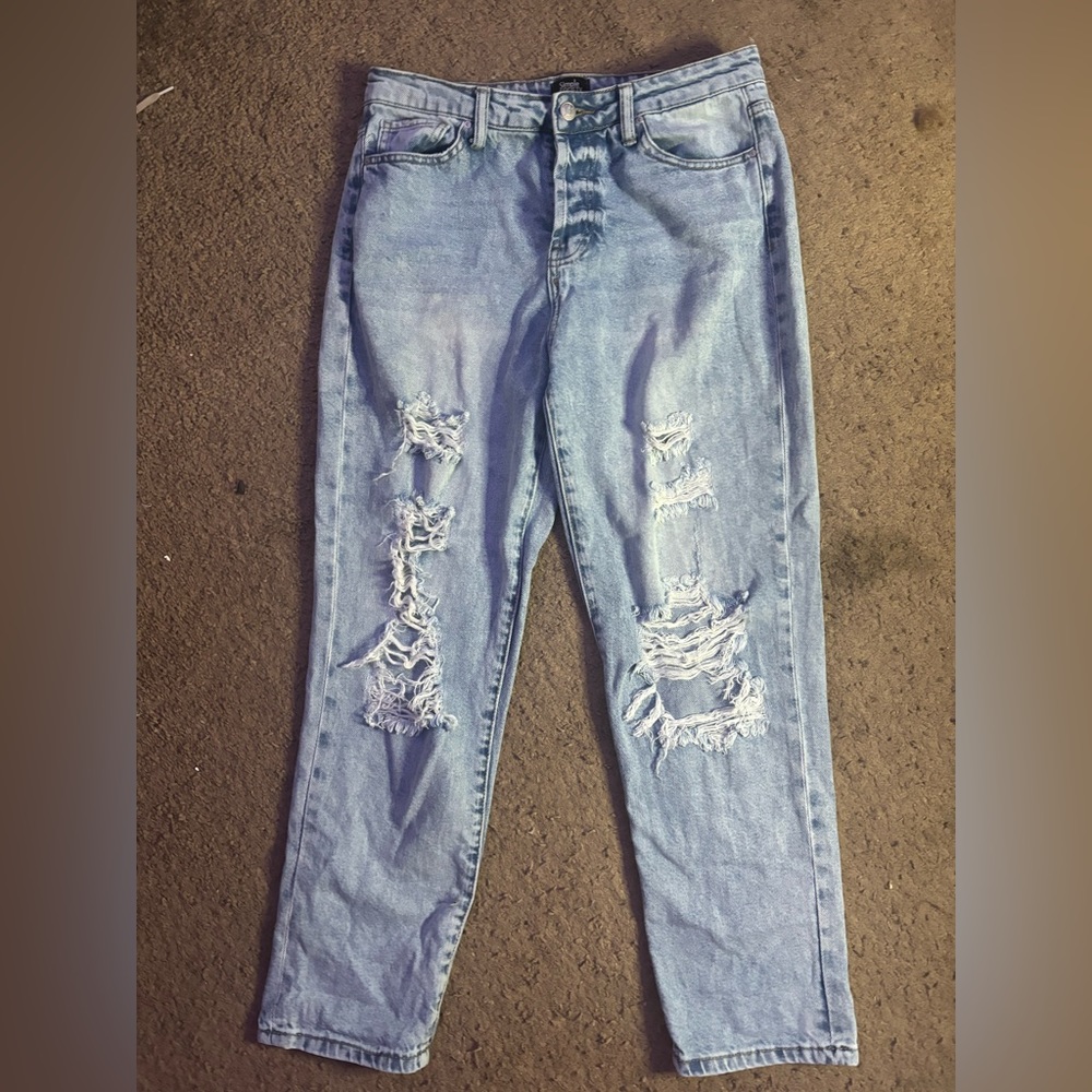 simple society light wash high waist jeans